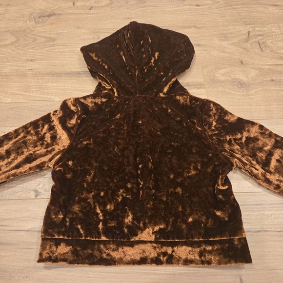 NWOT Girls Fall Brown Velour & Ruching Matching Jacket & Leggings Set Size 5 - Picture 9 of 16